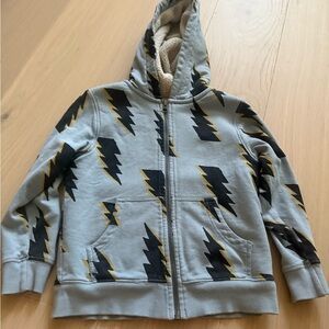 Hanna Anderson Sherpa Lined blue lightning sweatshirt - 6/7